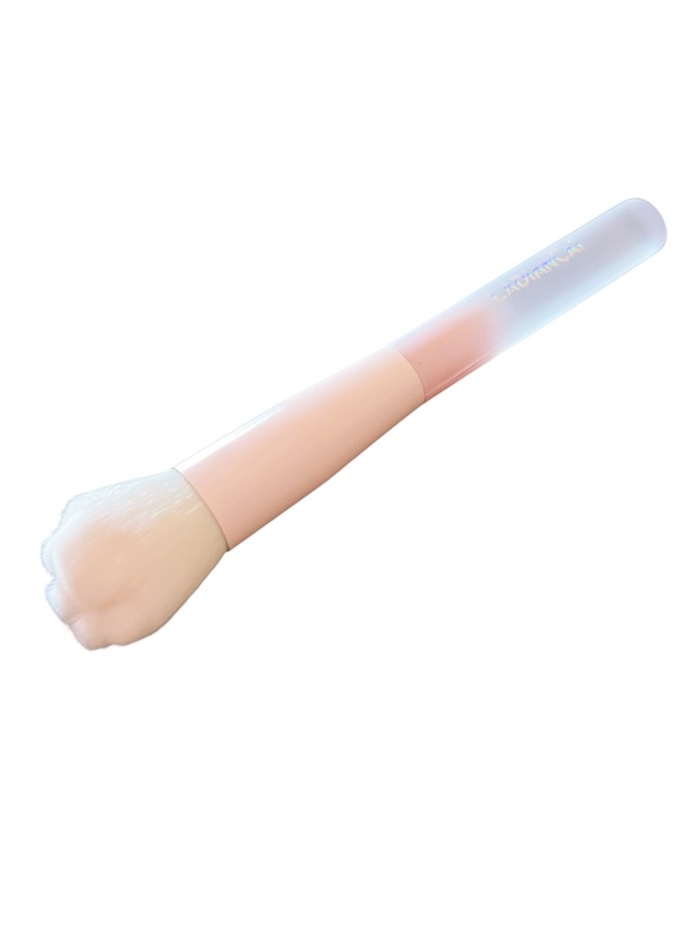 Paw Print Shaped Soft White Bristle Pink Makeup Blush Brush Cat Kitten Dog Puppy